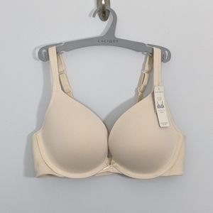 NWT Cacique 36D bra, cotton boost plunge, bisque